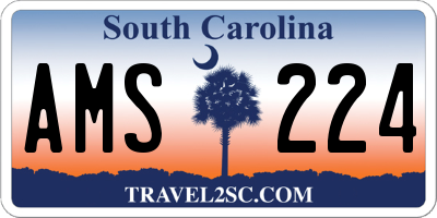 SC license plate AMS224