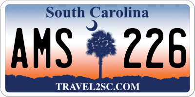 SC license plate AMS226