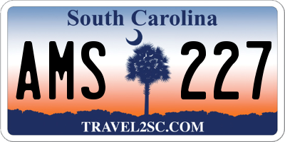 SC license plate AMS227