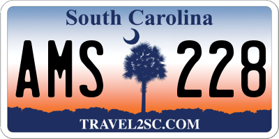 SC license plate AMS228