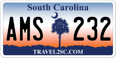 SC license plate AMS232