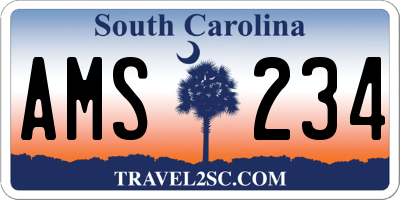 SC license plate AMS234