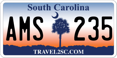 SC license plate AMS235