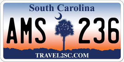 SC license plate AMS236