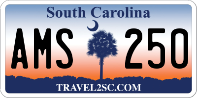 SC license plate AMS250