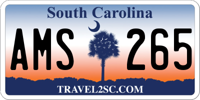 SC license plate AMS265