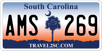 SC license plate AMS269