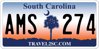 SC license plate AMS274