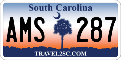 SC license plate AMS287