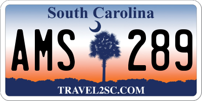 SC license plate AMS289