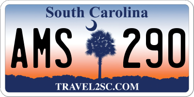 SC license plate AMS290