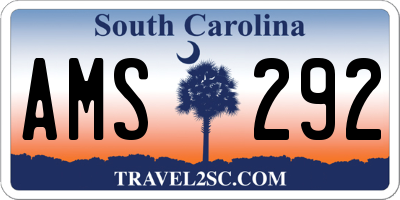 SC license plate AMS292