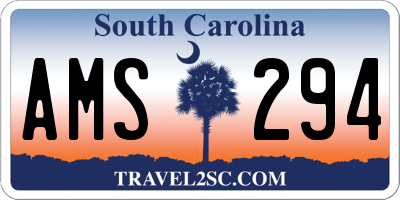 SC license plate AMS294
