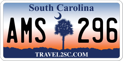SC license plate AMS296