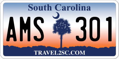 SC license plate AMS301
