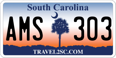 SC license plate AMS303