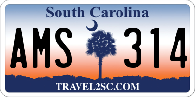 SC license plate AMS314