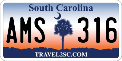 SC license plate AMS316