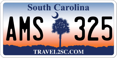SC license plate AMS325