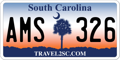 SC license plate AMS326