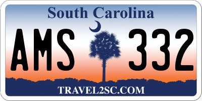SC license plate AMS332