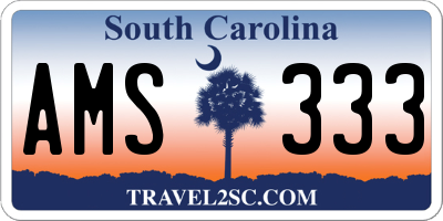 SC license plate AMS333