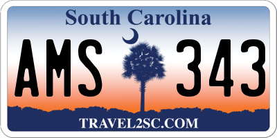 SC license plate AMS343