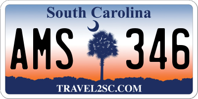 SC license plate AMS346