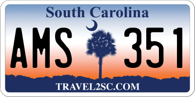 SC license plate AMS351