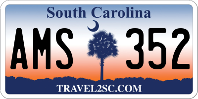 SC license plate AMS352