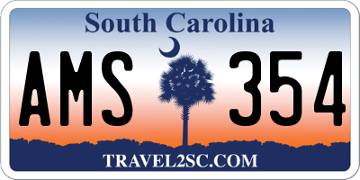 SC license plate AMS354