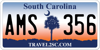 SC license plate AMS356