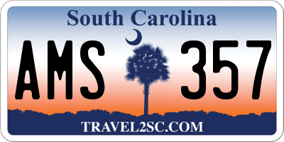 SC license plate AMS357