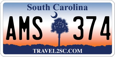 SC license plate AMS374