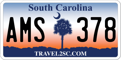 SC license plate AMS378