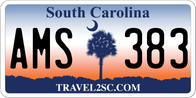 SC license plate AMS383
