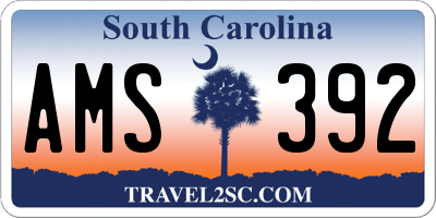 SC license plate AMS392