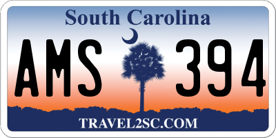 SC license plate AMS394