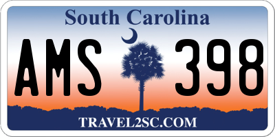SC license plate AMS398