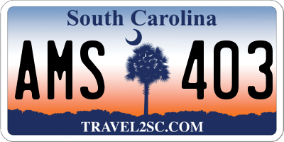 SC license plate AMS403