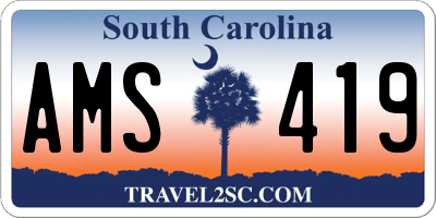 SC license plate AMS419