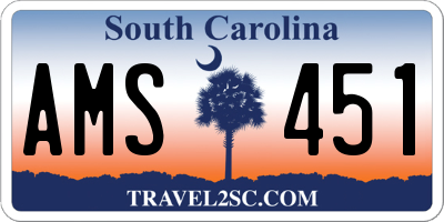 SC license plate AMS451