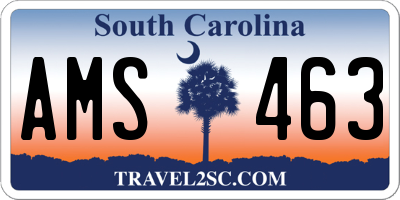 SC license plate AMS463