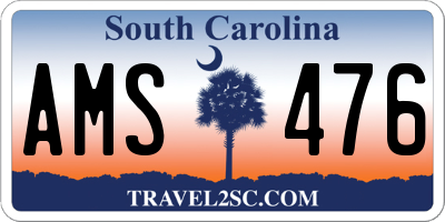 SC license plate AMS476