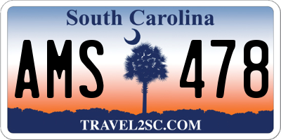 SC license plate AMS478