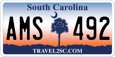 SC license plate AMS492