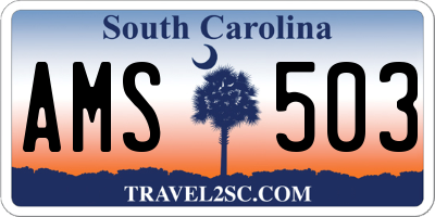 SC license plate AMS503