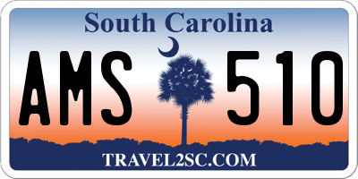 SC license plate AMS510