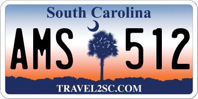 SC license plate AMS512