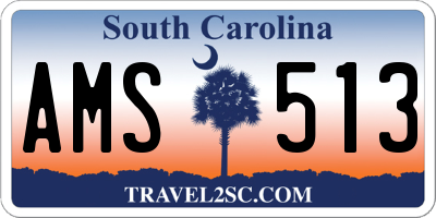 SC license plate AMS513